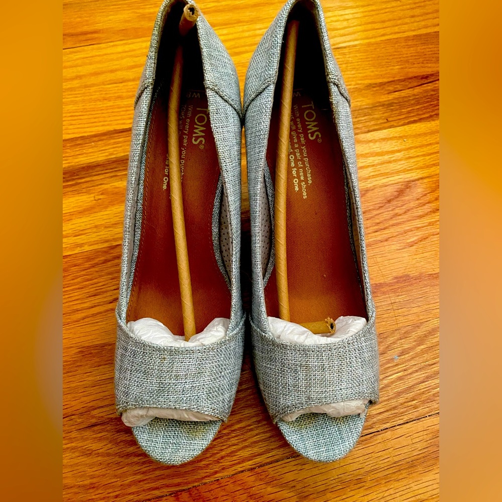 TOMS Grey Wedge Sandal
